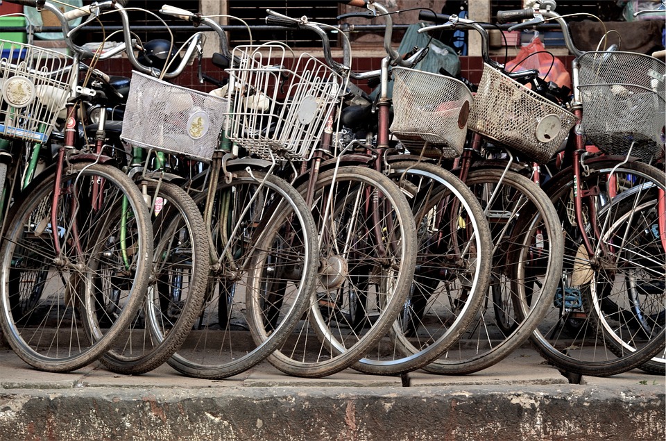 bikes, bicycles, baskets