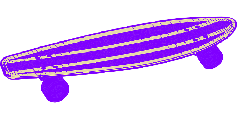 skateboard, purple, isolated