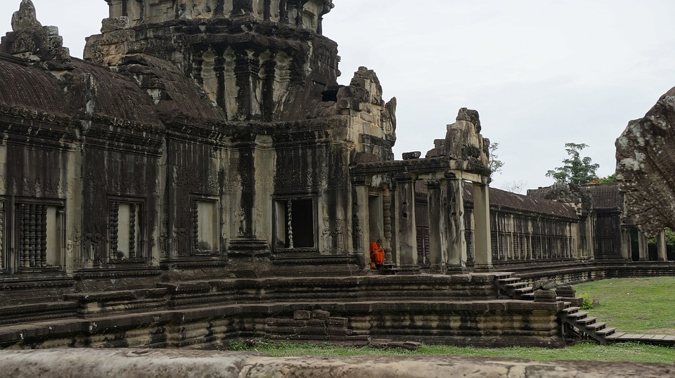 temple, angkor, monk