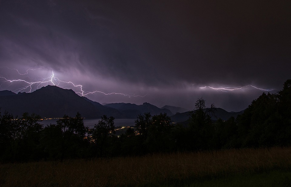 thunderstorm, flashes, dramatic