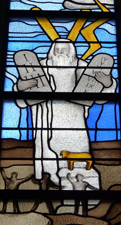 church window, 10 commandments, moses