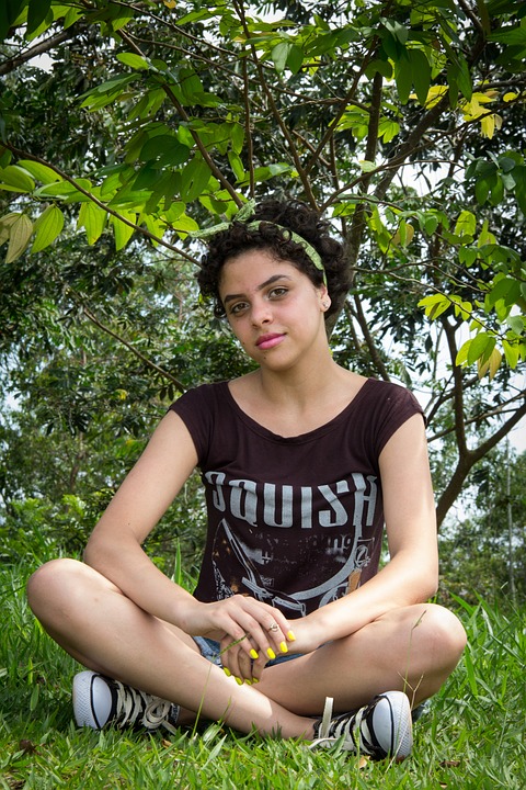 teenager, nature, sitting
