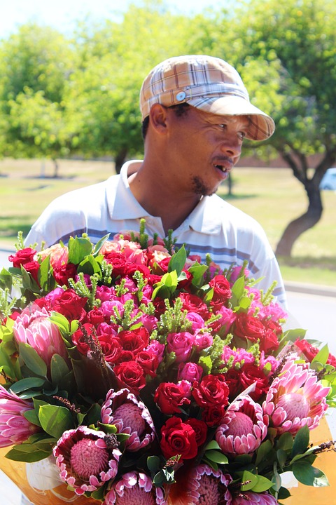 flower seller, flowers, rose