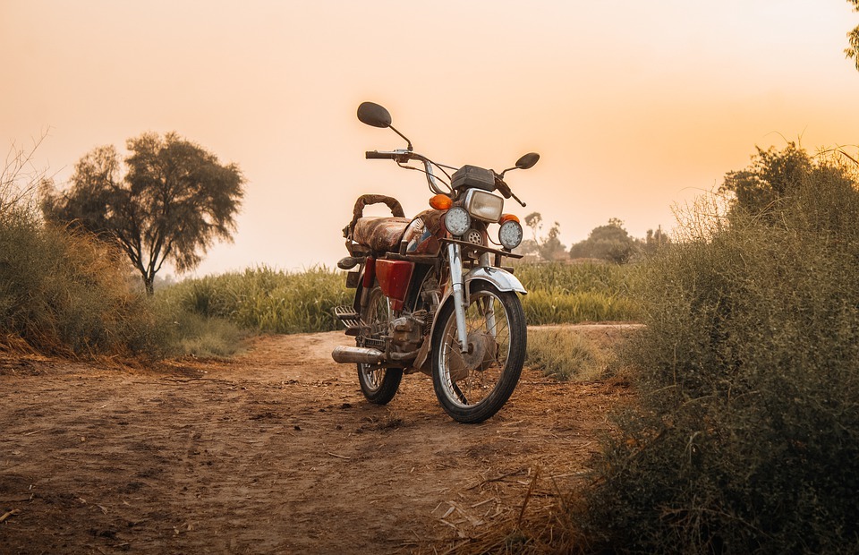 motorcycle, bike, sunset