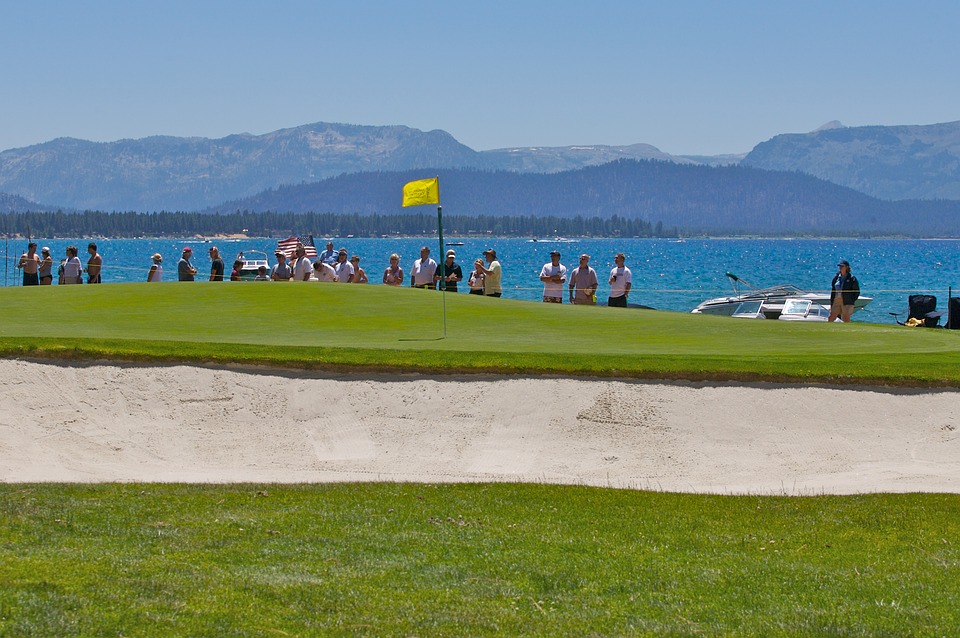 golf, tahoe, lake