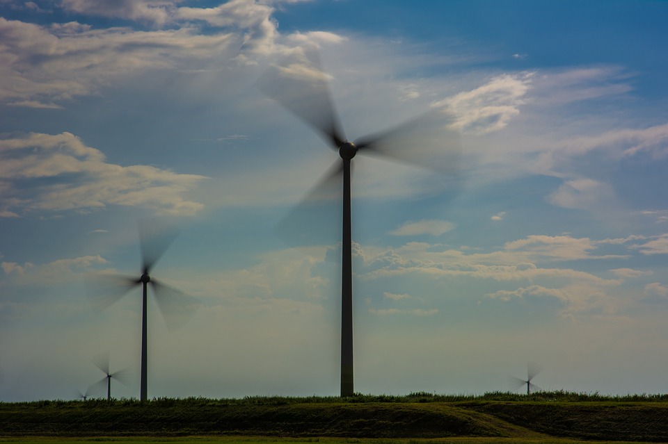 windmill, sky, green energie