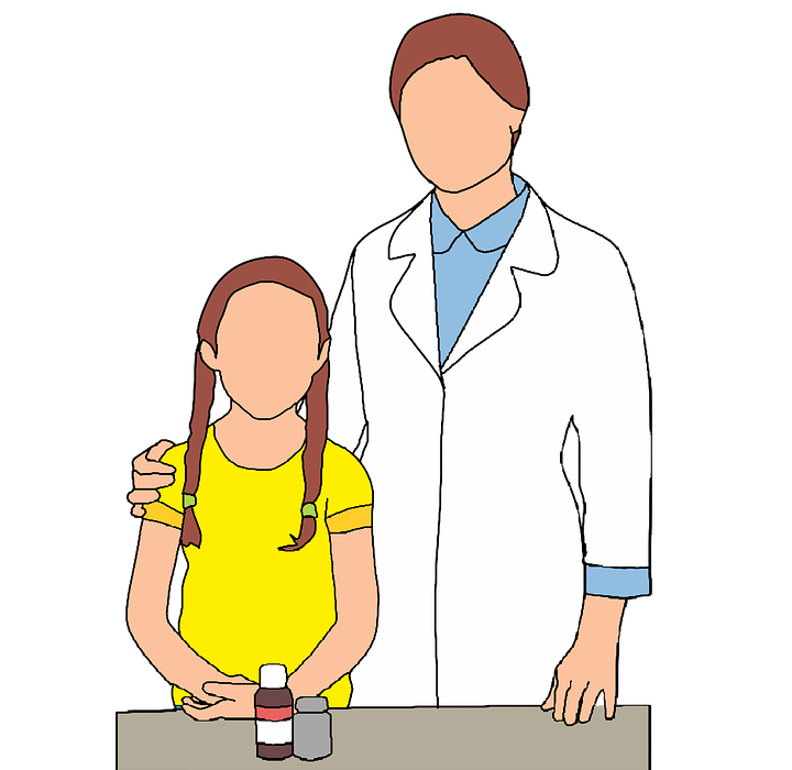 doctor, clinic, child