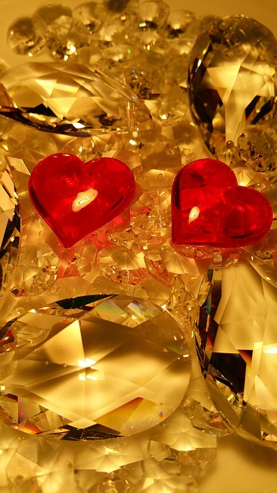 valentine's day, love, crystal glass