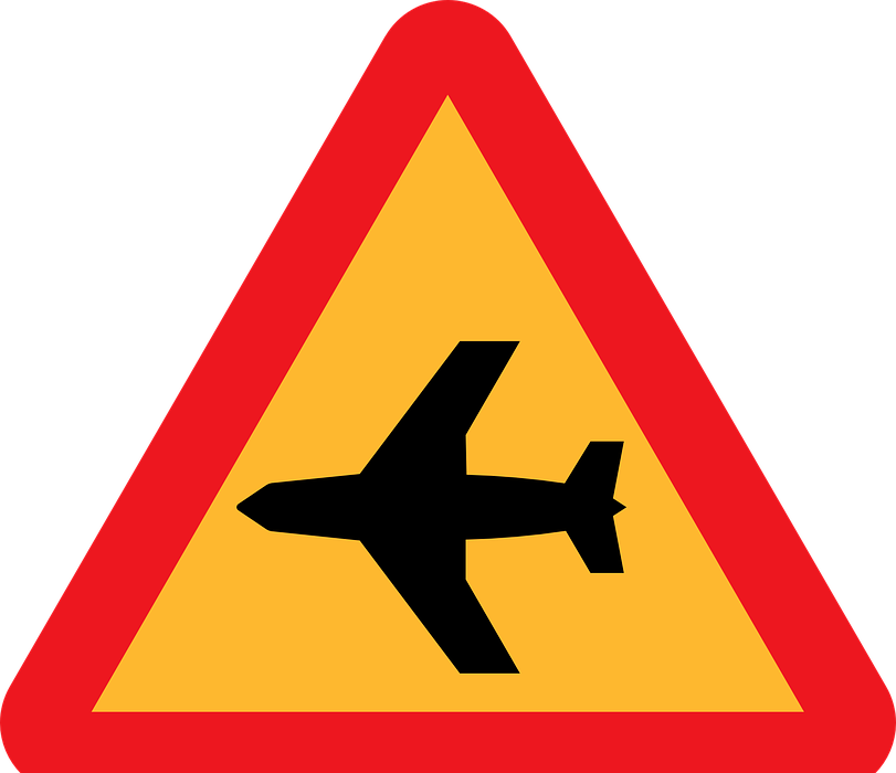 low flying aircraft, sudden noise, roadsign