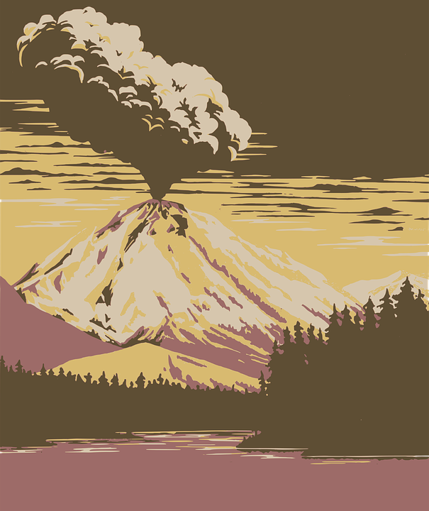 boom, eruption, forest