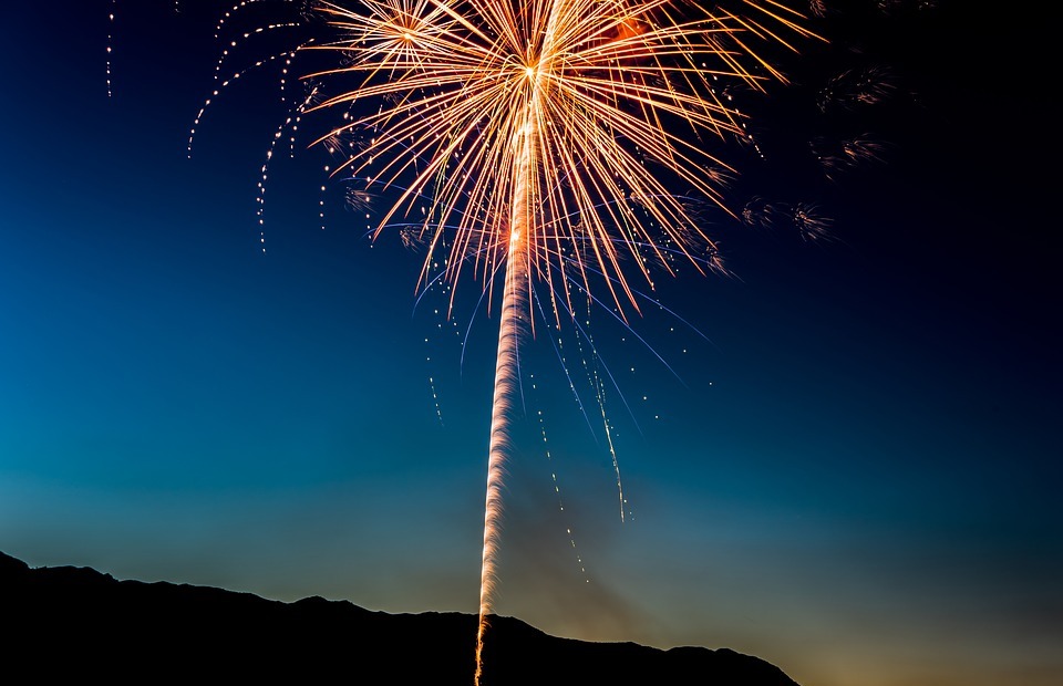 fireworks, lights, new year