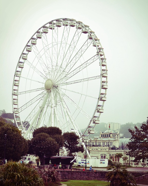 ferris wheel, england, city