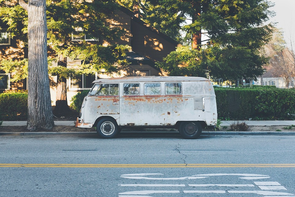 van, vehicle, street