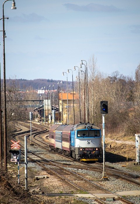 train, rails, station
