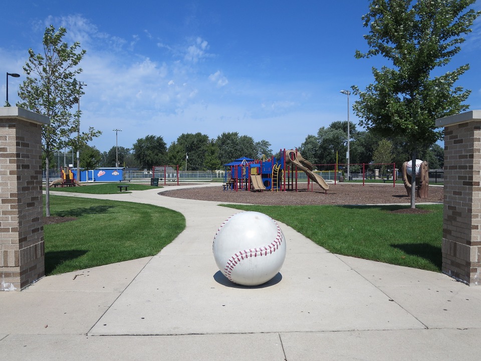 baseball, ball, park