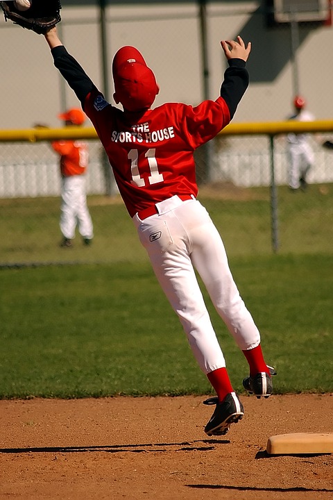 baseball, catching, leaping