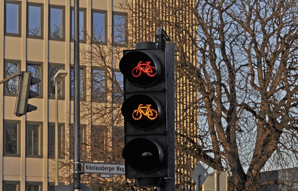 traffic light, signal, bicycle