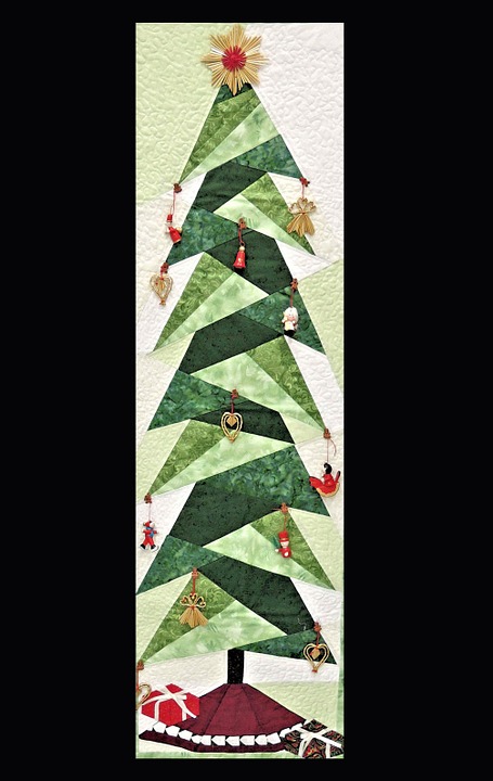 christmas tree craft, fabric, sewing