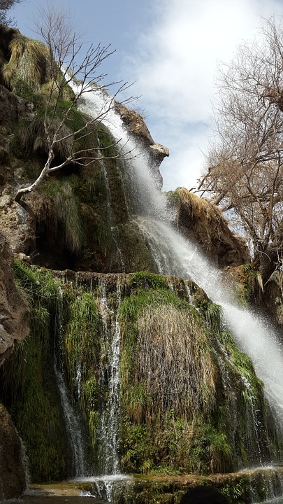 waterfall, mountain, iran