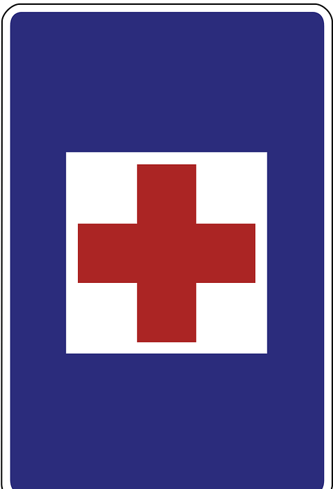 emergency, medical care, road sign