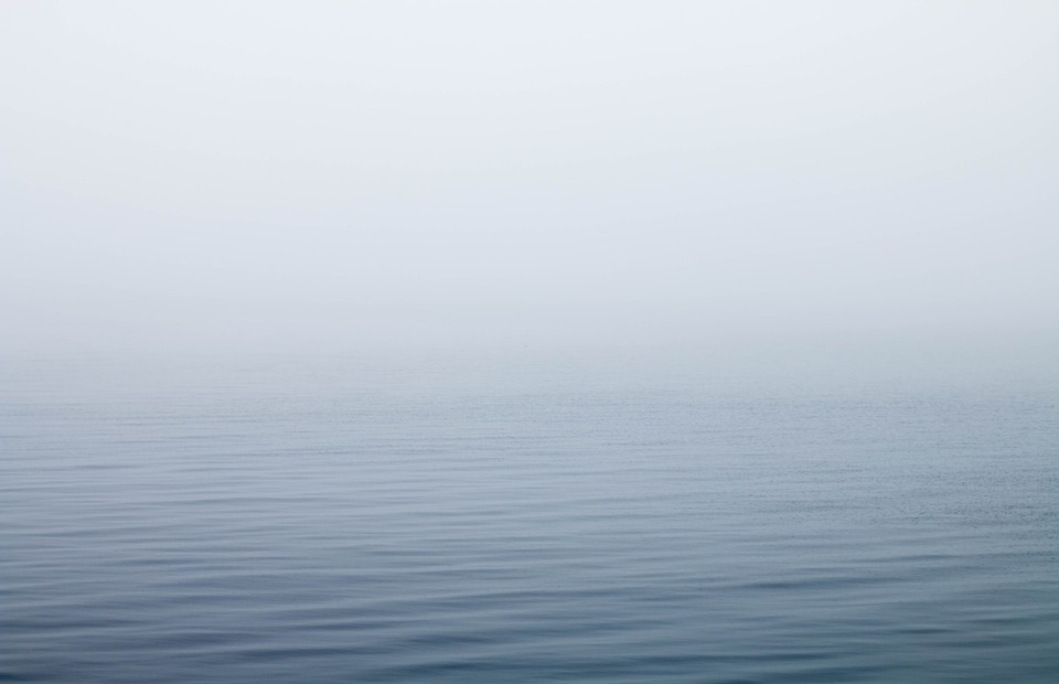 foggy, lake, mist
