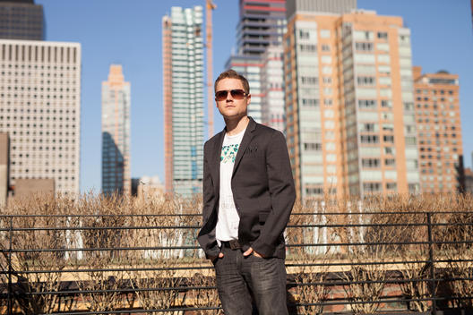 Portrait of business and tech entrepreneur Casey Kerr in sunglasses on ...